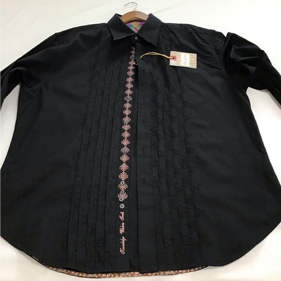 Robert Graham Black Seattle Button Down Shirt Size 2XL - Picture 5 of 14